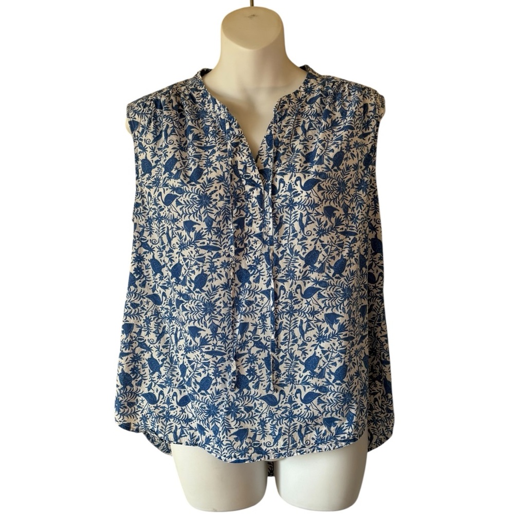 Vineyard Vines sleeveless tie-front top Bahamas Otomi print size S